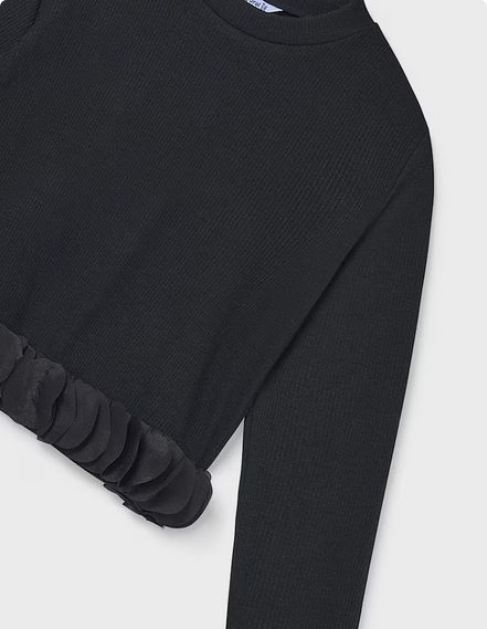 Mayoral 7030 Girl's LS Petal Top/