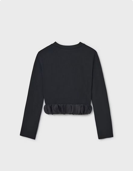 Mayoral 7030 Girl's LS Petal Top/