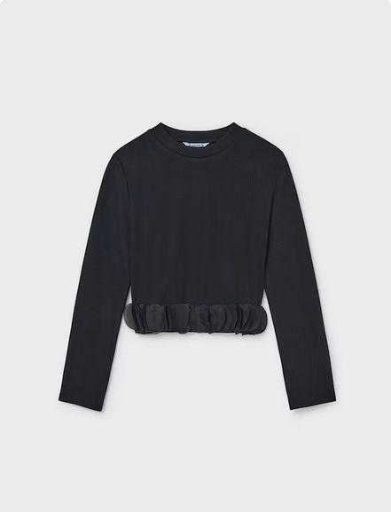 Mayoral 7030 Girl's LS Petal Top/