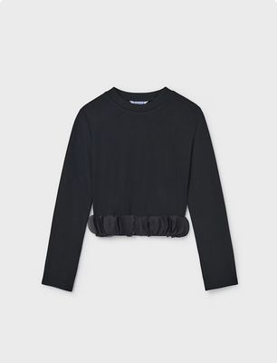 Mayoral 7030 Girl's LS Petal Top/