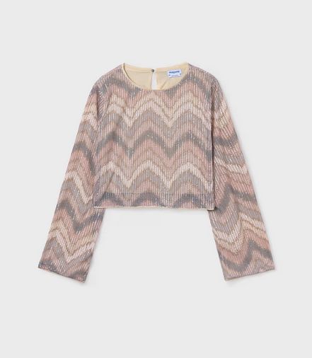 Mayoral 7031/7903 Girl's Long Sleeve Sequin Top & Skirt Set