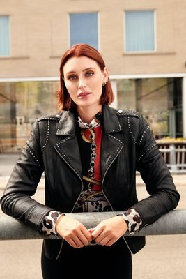 Frank Lyman 233824U Women's LS Vegan Suede Jacket/ BLACK