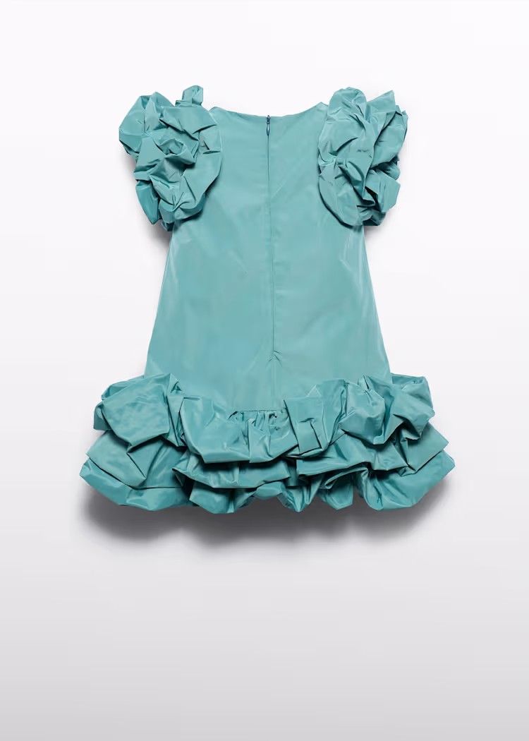 Abel & Lula 5535 Girl's Short Sleeve Solid Taffeta Dress