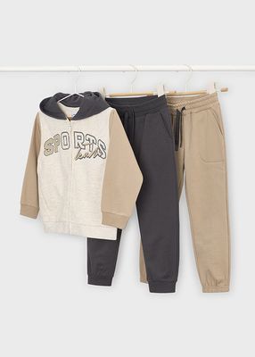 Mayoral 907 Boy's Junior LS Zip Hoodie & 2 Joggers Set 3PC/