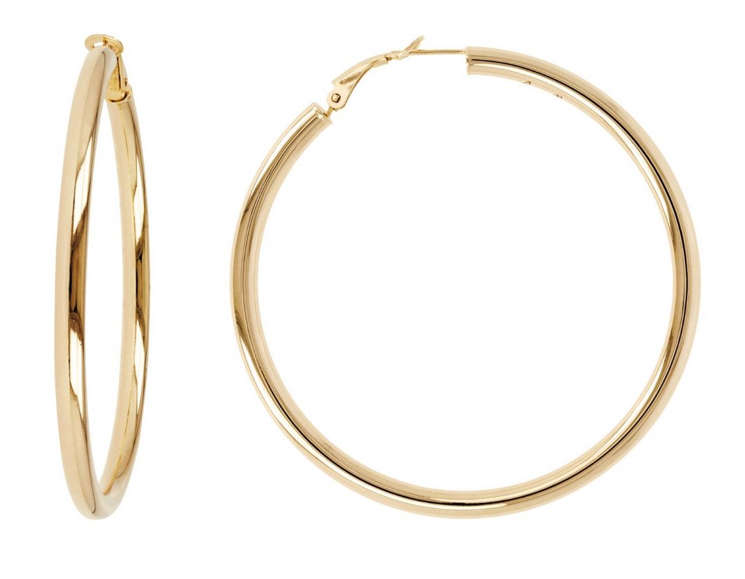 Bronzallure WSBZ00310 Large/Thick Shiny Hoop Earrings