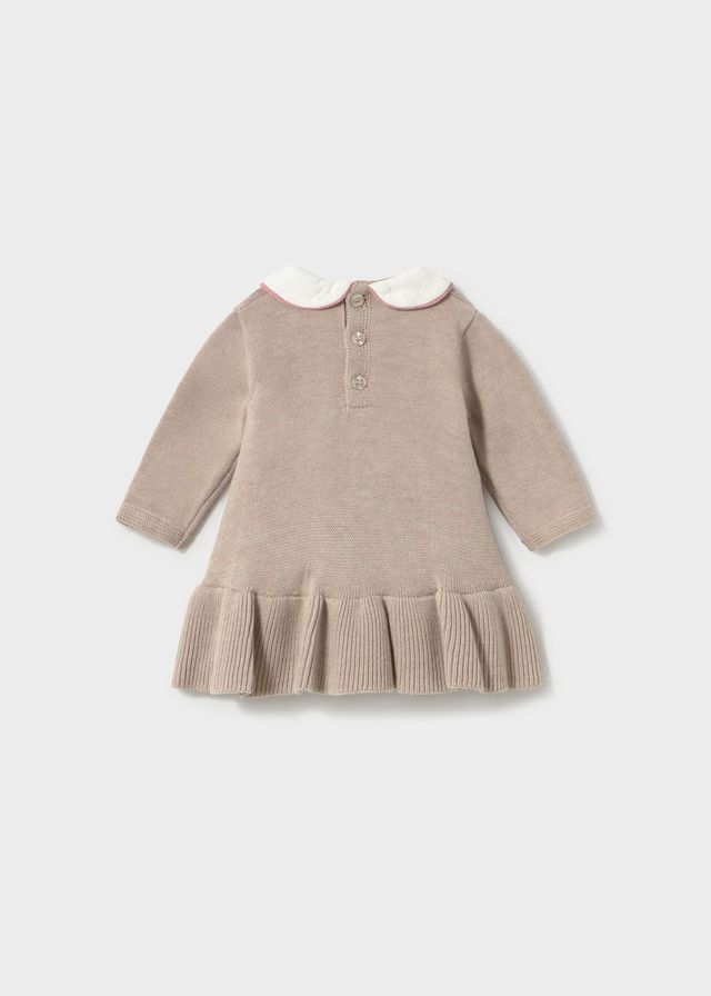 Mayoral 2802 Baby Girl’s Long Sleeve Peter Pan Collar Knit Sweater Dress