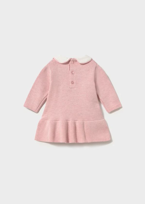 Mayoral 2802 Baby Girl’s Long Sleeve Peter Pan Collar Knit Sweater Dress