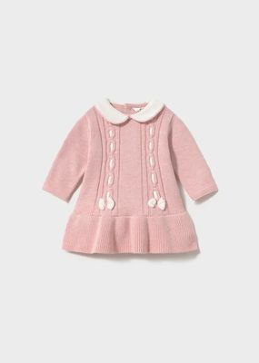 Mayoral 2802 Baby Girl’s Long Sleeve Peter Pan Collar Knit Sweater Dress