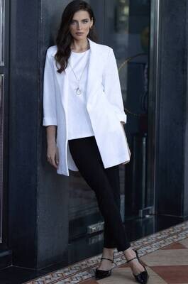 Frank Lyman 231163 Women's 3/4 Sleeve Textured Blazer – White
