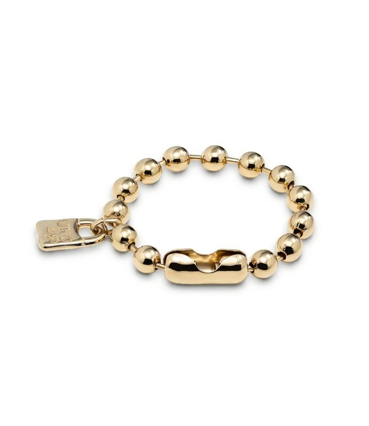 UNOde50 PUL1215ORO0000M Bracelet à grosses perles plaqué or 18 carats