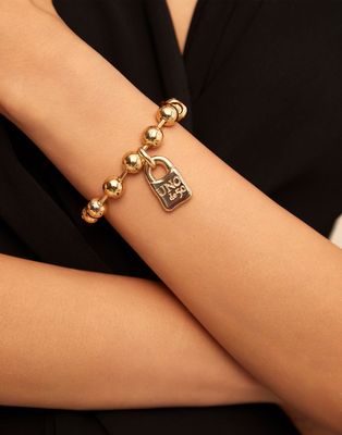 UNOde50 PUL1215ORO0000M 18kt Gold-Plated Large Ball Beads Bracelet