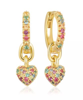 Sif Jakobs E72352-XCZ-YG Caro Gold CZ Heart Dangle Earrings