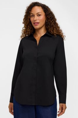 Foxcroft 187961 Women's Long Sleeve Kylie Non-Iron Stretch Shaped Blouse – Black