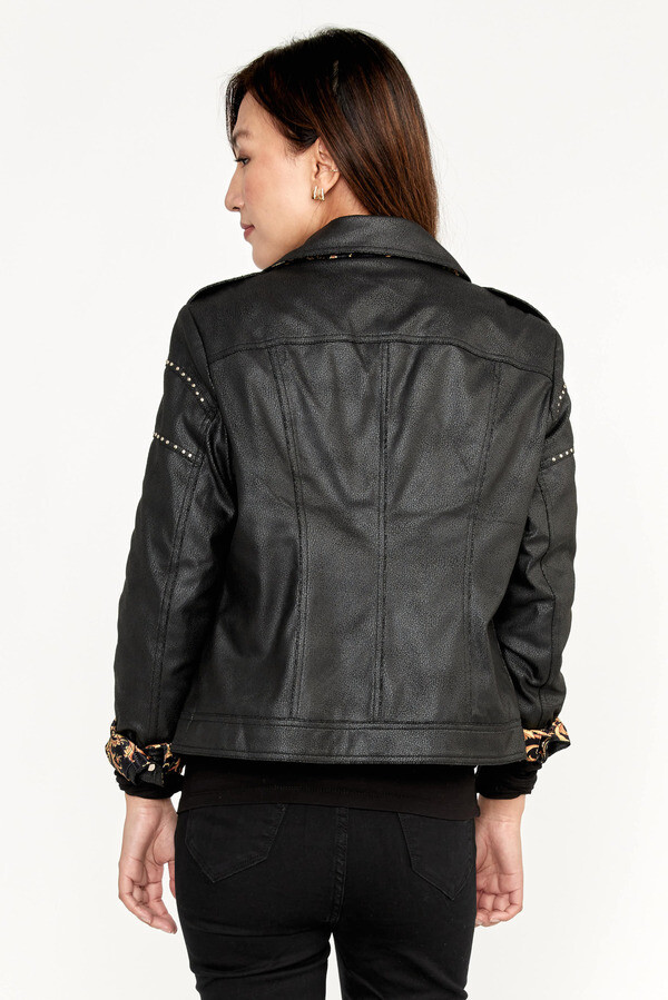 Frank Lyman 233824U Women's Long Sleeve Vegan Suede Jacket – Black