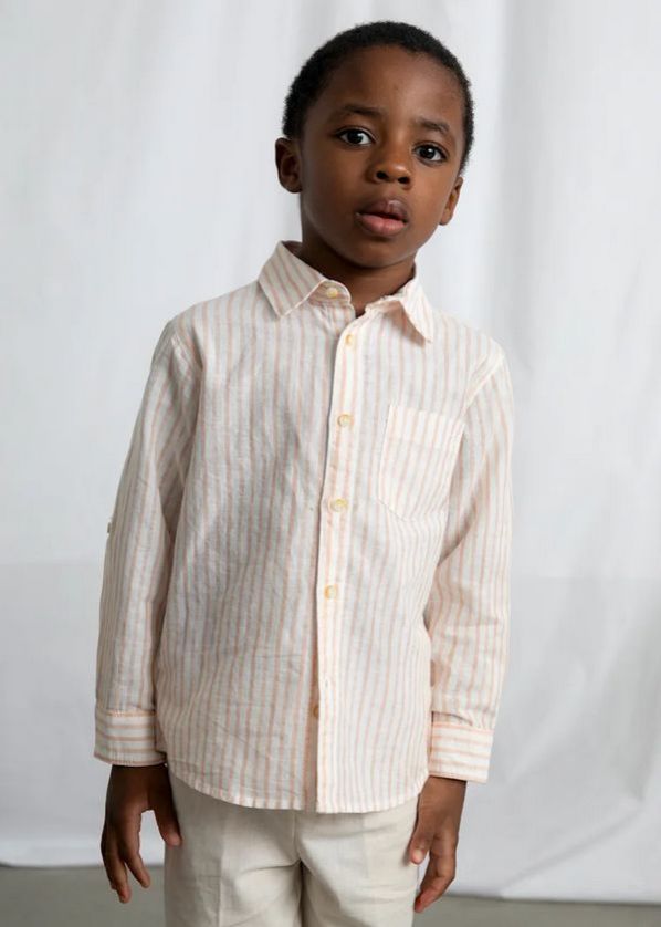 Mayoral 3119 Boy's Striped Linen Overshirt