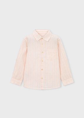 Mayoral 3119 Boy's Striped Linen Overshirt/