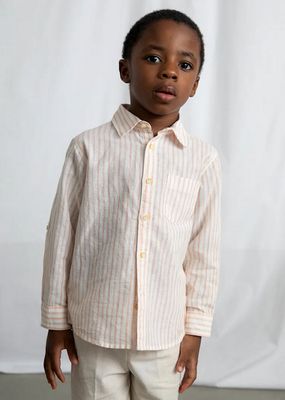 Mayoral 3119 Boy's Striped Linen Overshirt/