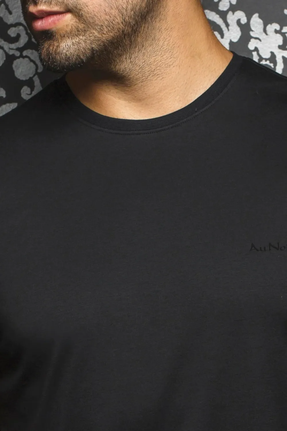 Au Noir C-MICHAEL Men’s Short Sleeve Round Neck T-Shirt – Black