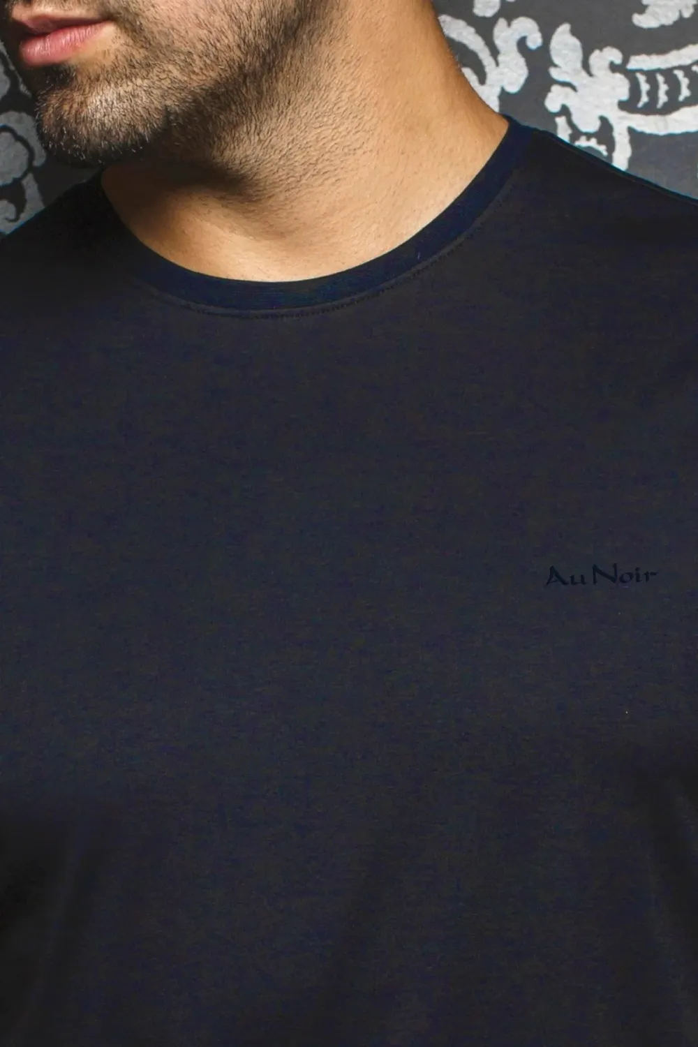 Au Noir C-MICHAEL Men’s Short Sleeve Round Neck T-Shirt – Navy