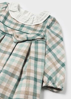 Mayoral 2903 Baby Girl's Long Sleeve Plaid Wool Dress – Jade