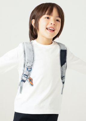 Mayoral 4049 Boy's Long Sleeve Backpack T-Shirt – Nata- Carro