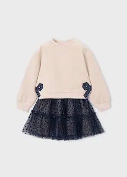 Mayoral 4934 Girl's SL Overall Dress/ MARINO