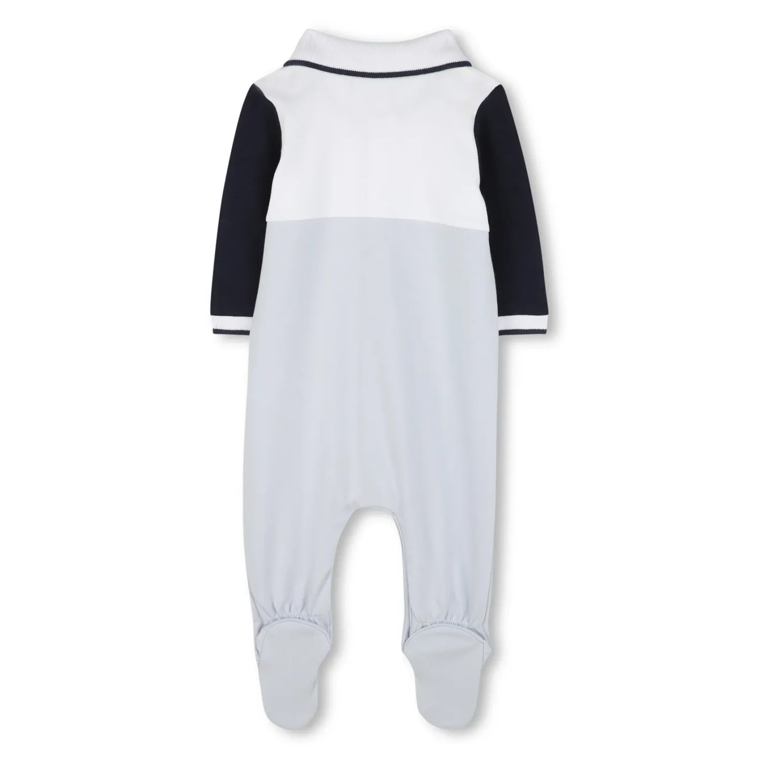 BOSS J52200/771 Baby Boy's Long Sleeve Footed Onesie – Lt Blue