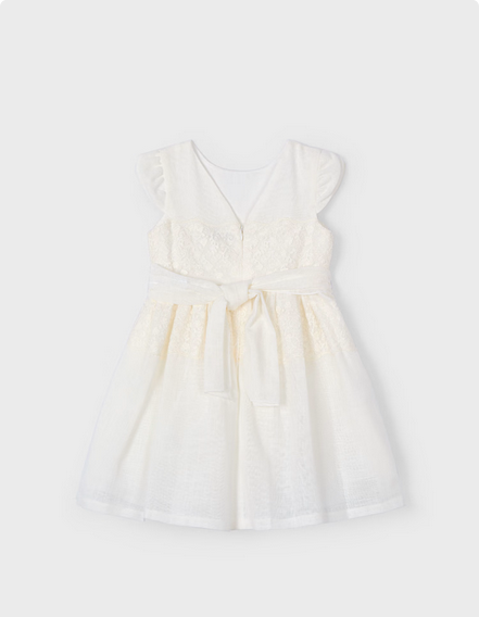 Mayoral 3911 Girl’s Embroidered Dress w/ Belt