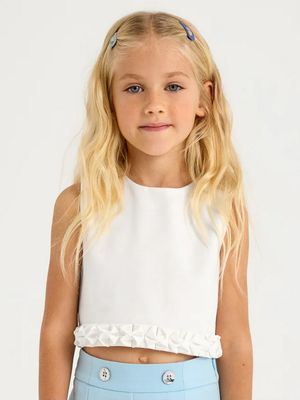 Mayoral 3022 Girls Junior Sleeveless Detailed Trim Top/ 