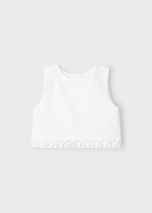 Mayoral 3022 Girls Junior Sleeveless Detailed Trim Top