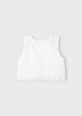 Mayoral 3022 Girls Junior Sleeveless Detailed Trim Top/ 