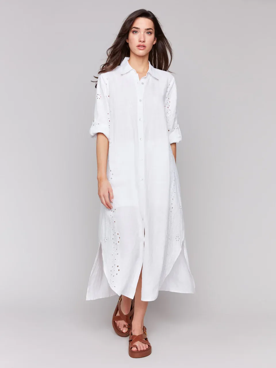 Charlie B C3106E Women’s Solid Button Up Dress