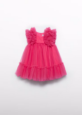 Abel & Lula 5029 Baby Girl's Puffy Sleeves Tulle Dress