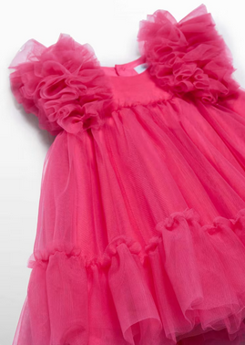 Abel & Lula 5029 Baby Girl's Puffy Sleeves Tulle Dress