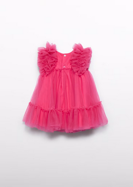 Abel & Lula 5029 Baby Girl's Puffy Sleeves Tulle Dress