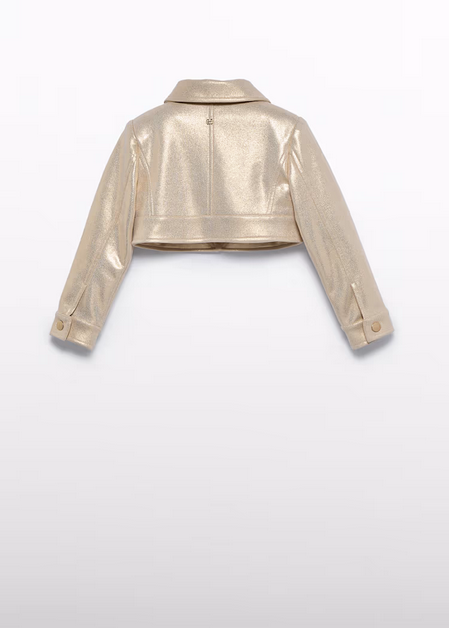 Abel & Lula 5384 Girls Youth Metallic Biker Jacket