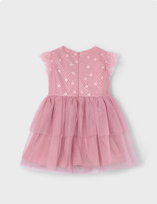 Mayoral 3914 Girls Youth SS Sequin & Tulle Dress/