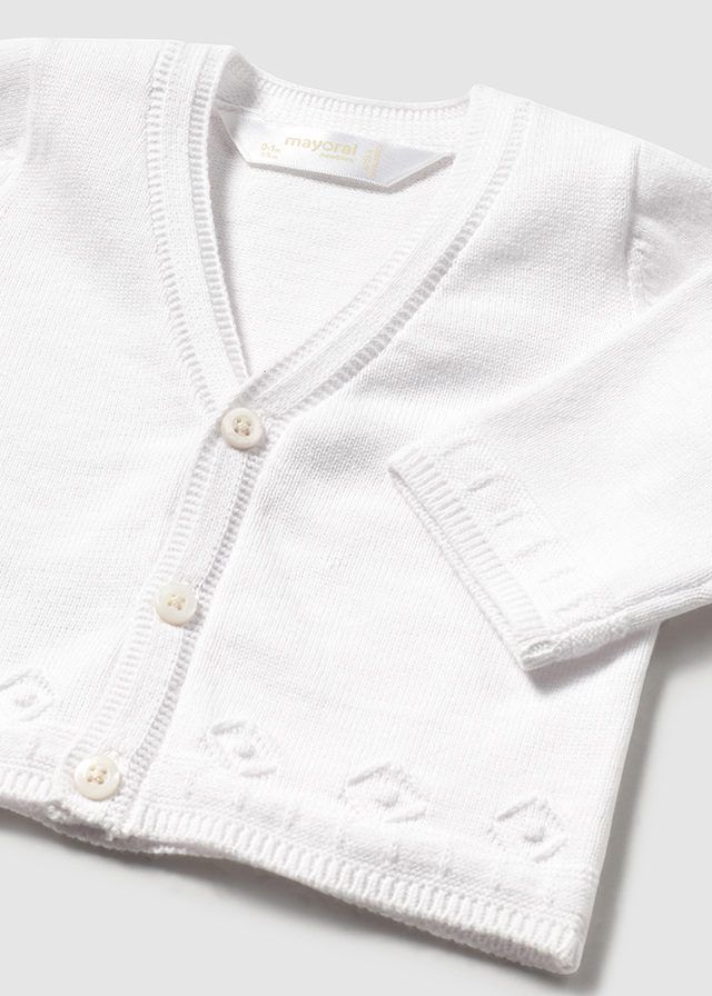 Mayoral 1392 Baby Boy Knit Cardigan/67 BLANCO