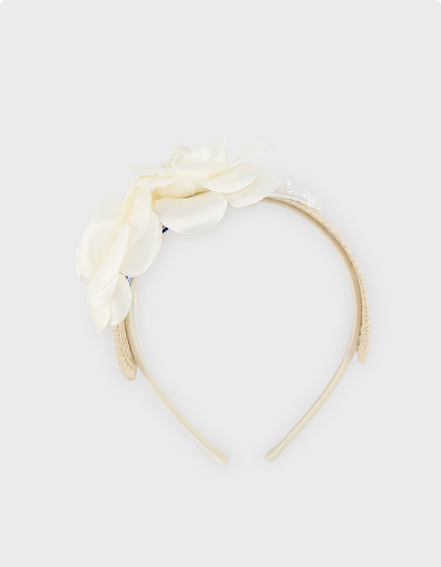 Mayoral 10921 Girls Straw & Flowers Headband – Os
