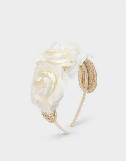 Mayoral 10921 Girls Straw & Flowers Headband – Os