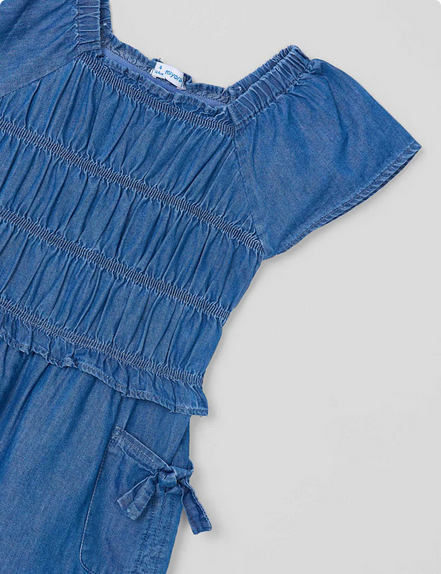 Mayoral 3873 Girl’s Denim Blue Romper /17 MEDIO