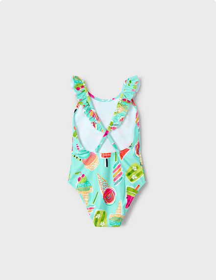 Mayoral 3719 Girl's Printed Swimsuit