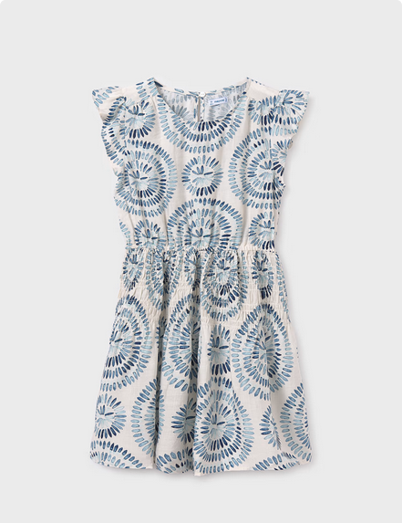 Mayoral 6975 Girl’s Short Sleeve Viscose Dress – Lago