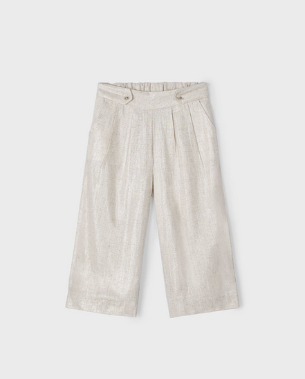 Mayoral 3551 Girl's Linen Long Trousers w/ Adjustable Belt