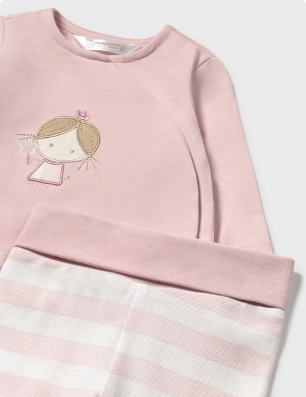 Mayoral 1588 Baby Girl's Long Sleeve Princess Top & Leg Warmer Set 2PC – Rosa Baby