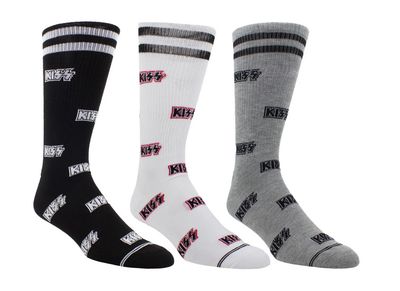 Perri's KSE370-088-O-M Men's Gift Box Socks 3PC/KISS