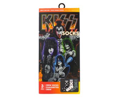 Perri's KSE370-088-O-M Men's Gift Box Socks 3PC/KISS