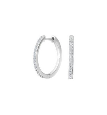 Joanli Nor 30453280900 JUNE White CZ Silver Hoop Earrings 18mm