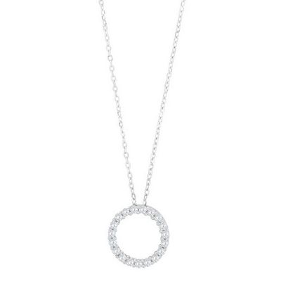 Joanli Nor 20452320900 OBINOR CZ Circle Pendant Silver Necklace 14mm