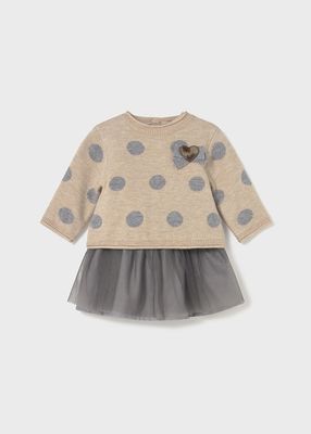 Mayoral 2808 Baby Girl's Tulle Dress & Cardigan- 2pc Set